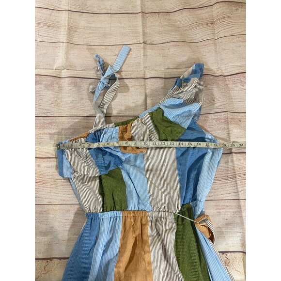 LC Lauren Conrad Women's Color Block One Shoulder Multi Maxi Dress - Medium - Picture 7 of 12